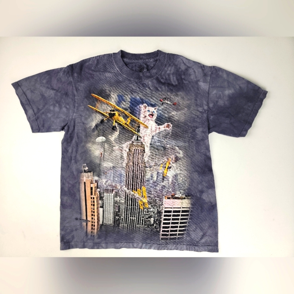 The Mountain 2013 tie-dye sz small cats planes graphic shirt